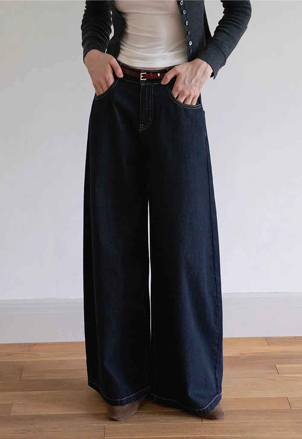 High Waist Wide Leg Jeans for Women Loose Fit Denim Pants