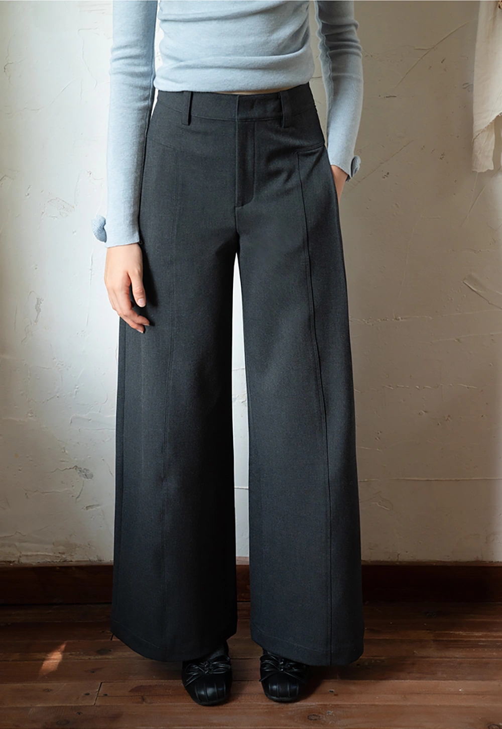 Elegant Office Work Pants Wide Leg High Waist