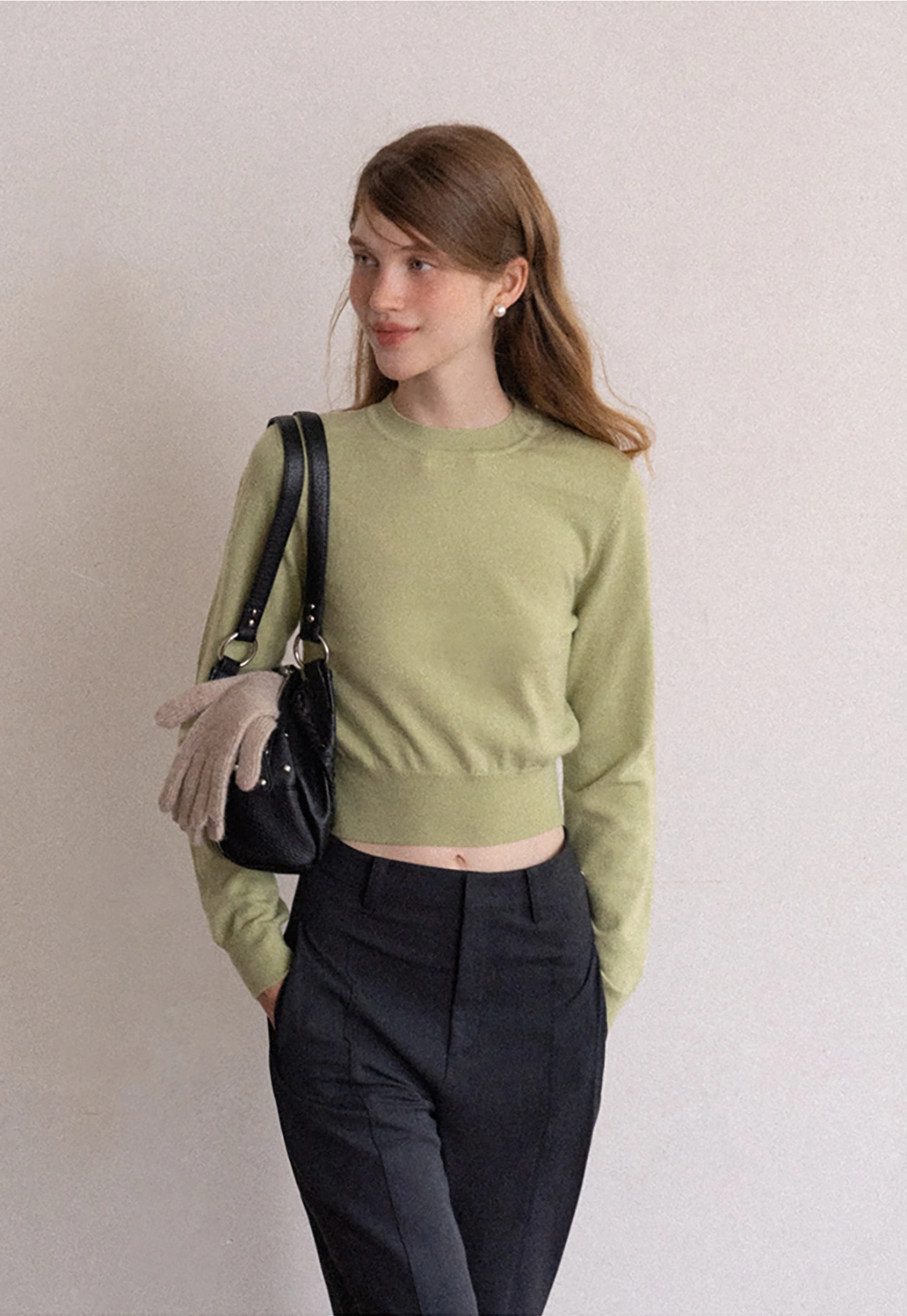 Womens Crew Neck Knit Sweater