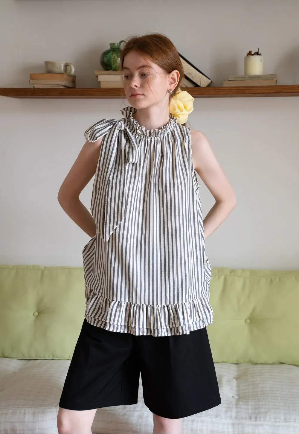 Lightweight Ruffle Trim Shirt