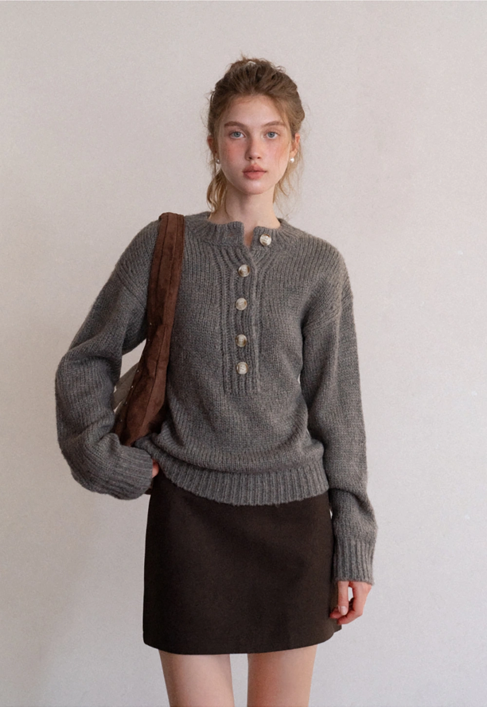 Womens Long Sleeve Mock Neck Sweater