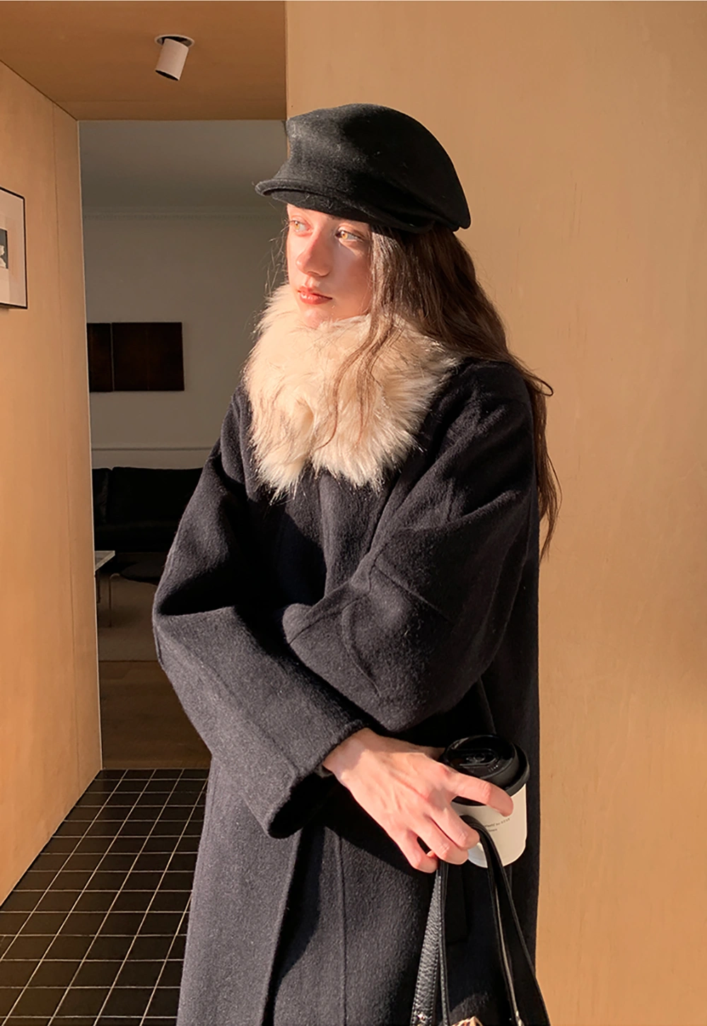 Cozy Maillard Vibes Fur Collar Scarf