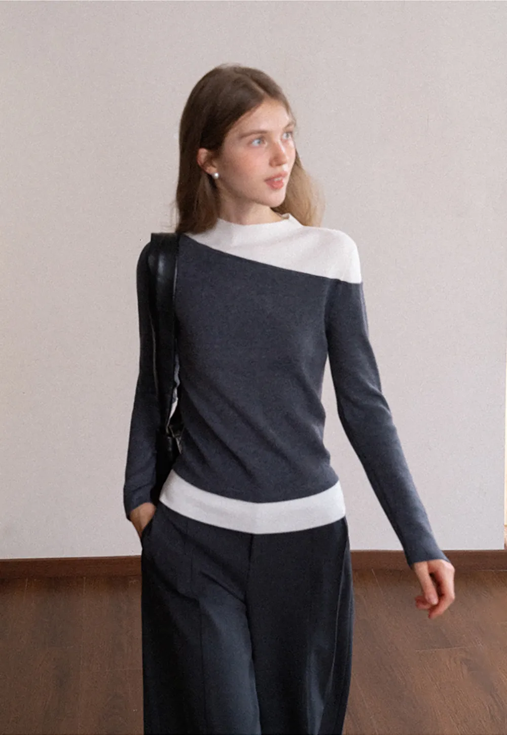 Contrast Panel Knit Top