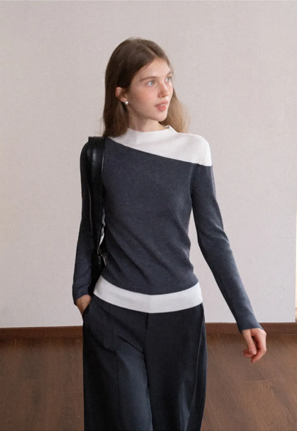 Contrast Panel Knit Top