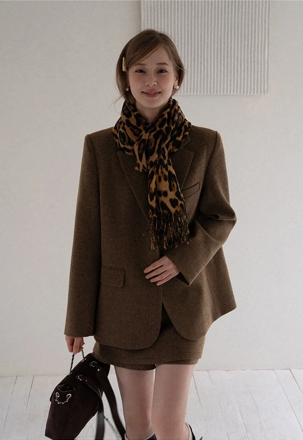 Womens Two-Piece Blazer and Shorts Set