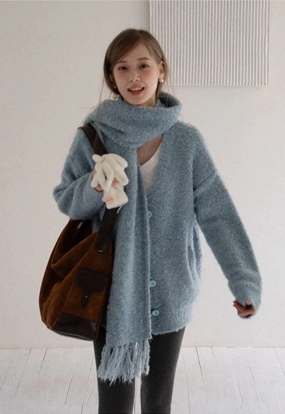 Women Warm Fuzzy Knit Cardigan