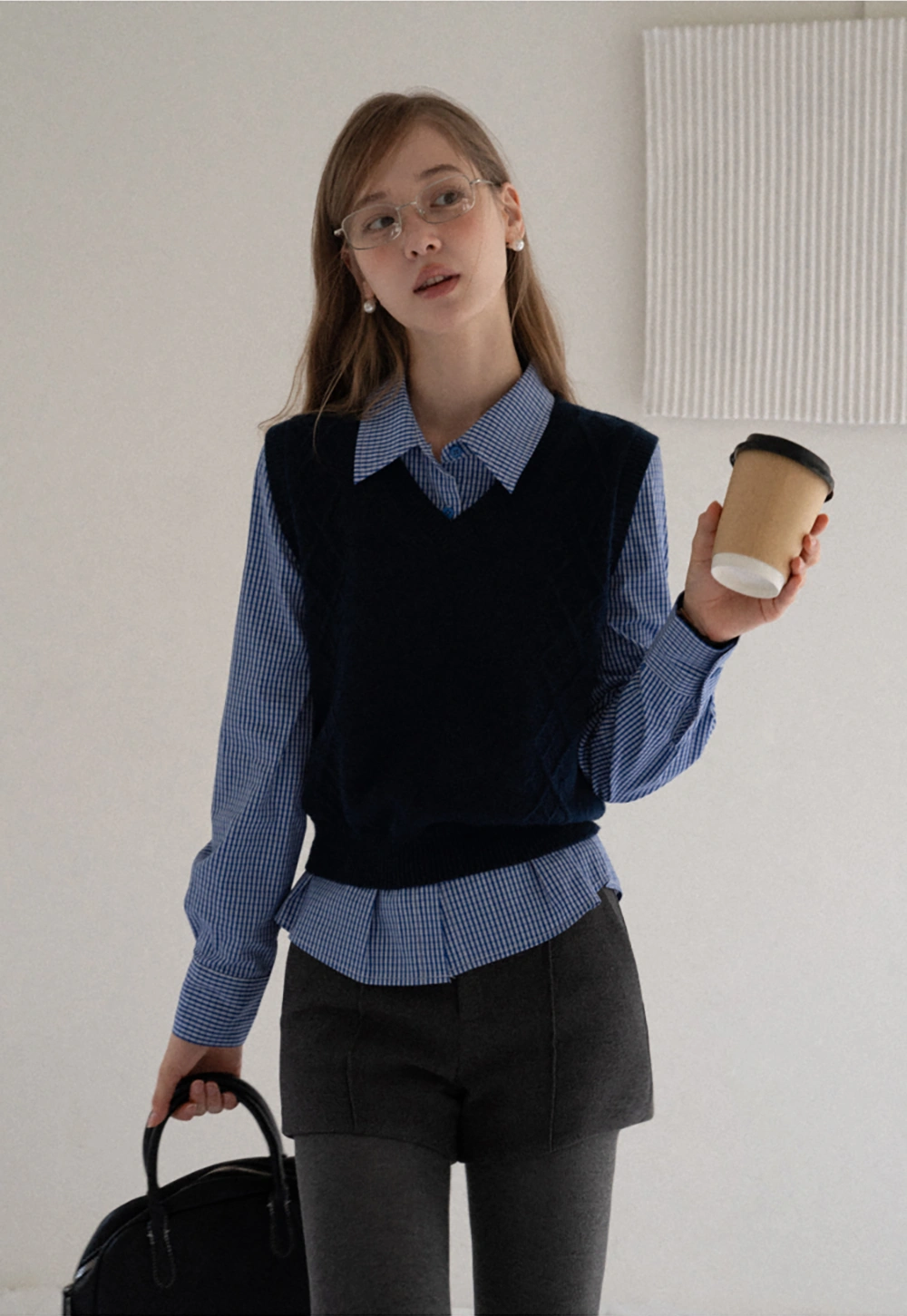 Women Vintage V Neck Knit Sleeveless Sweater