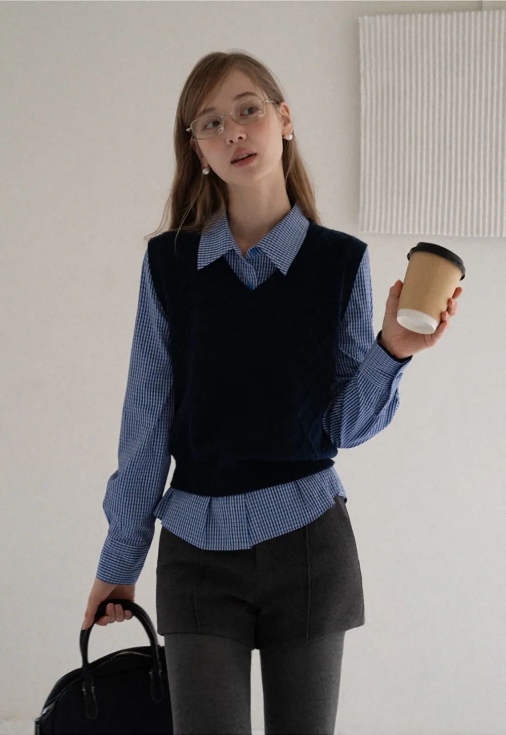 Women Vintage V Neck Knit Sleeveless Sweater