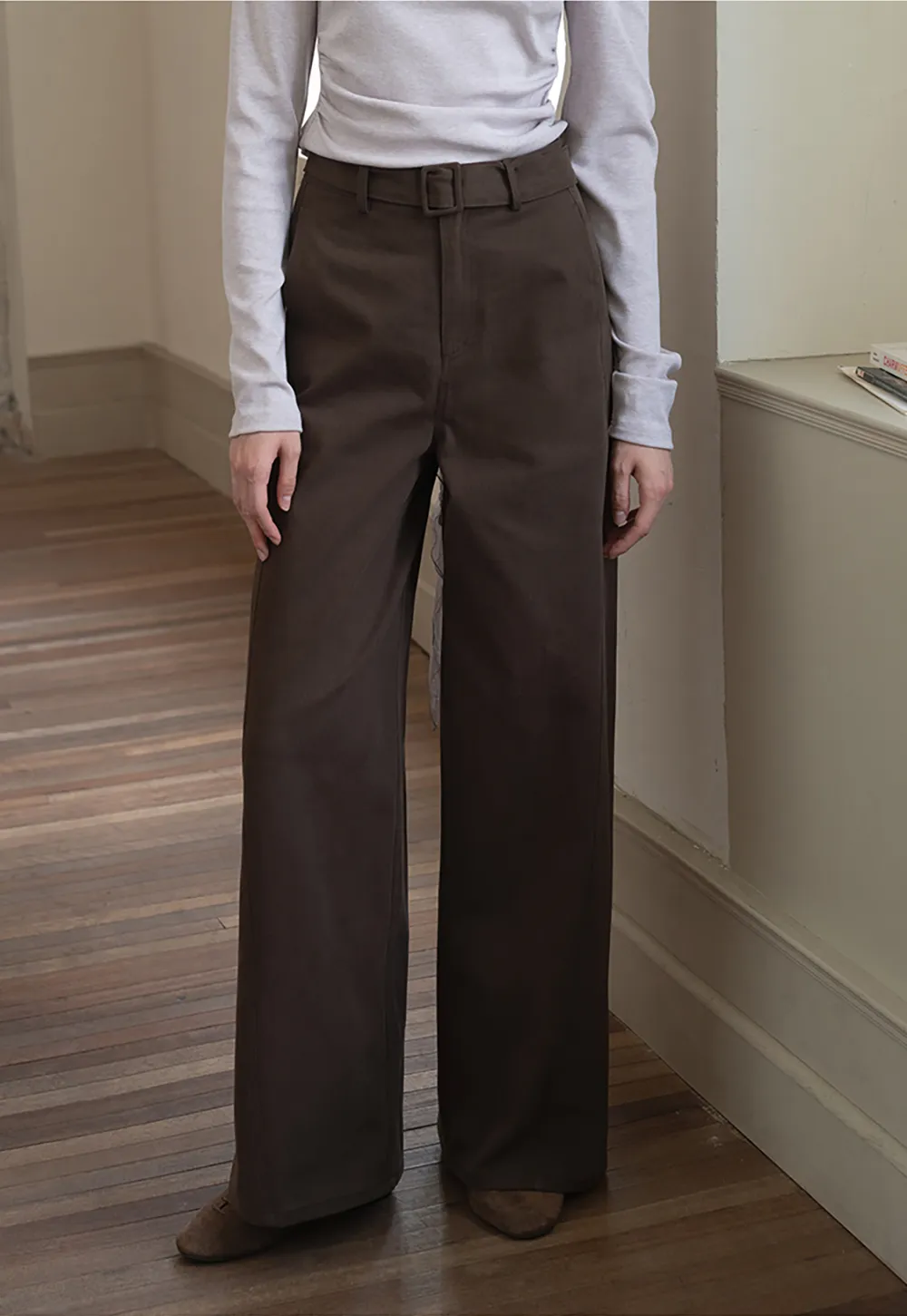 Belted Wide-Leg Trousers
