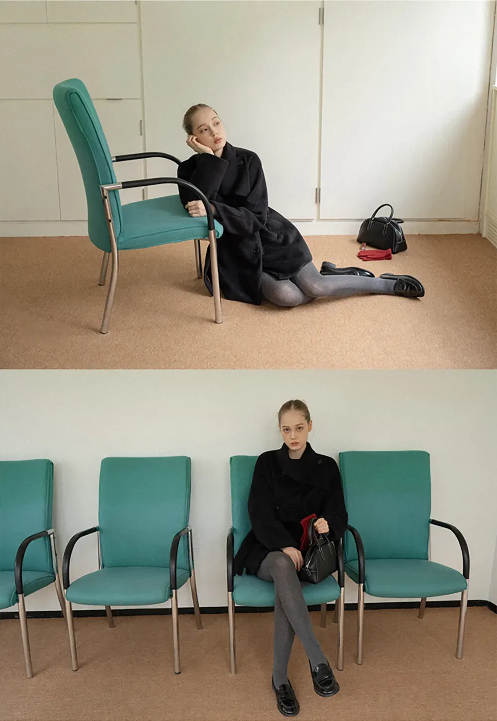 Belted Double Breasted Wool Coat