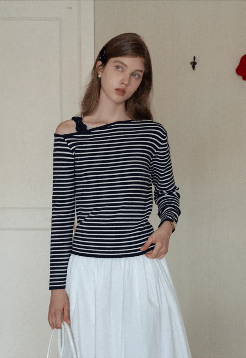 One Shoulder Long Sleeve Top