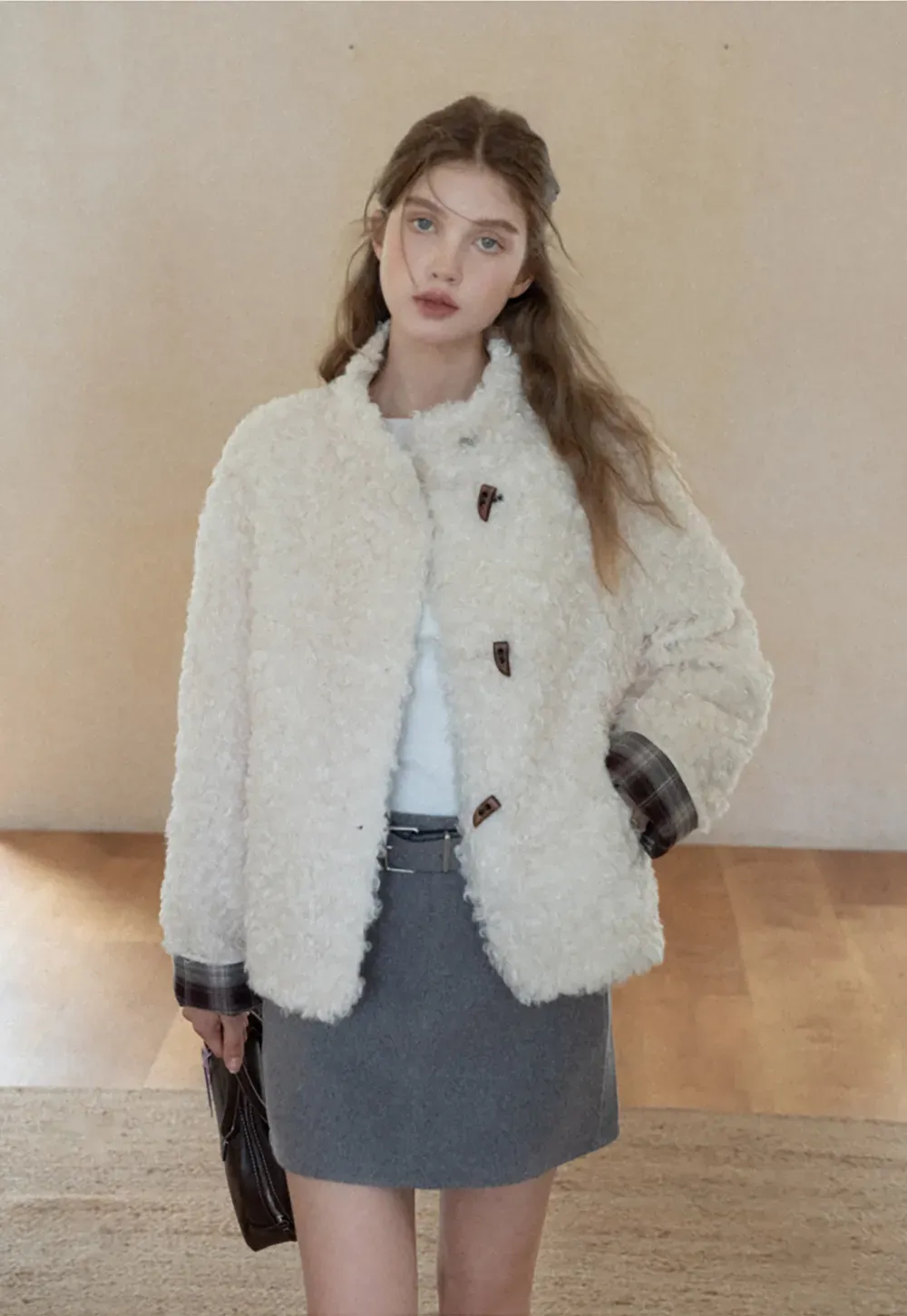 Faux Shearling Toggle Jacket