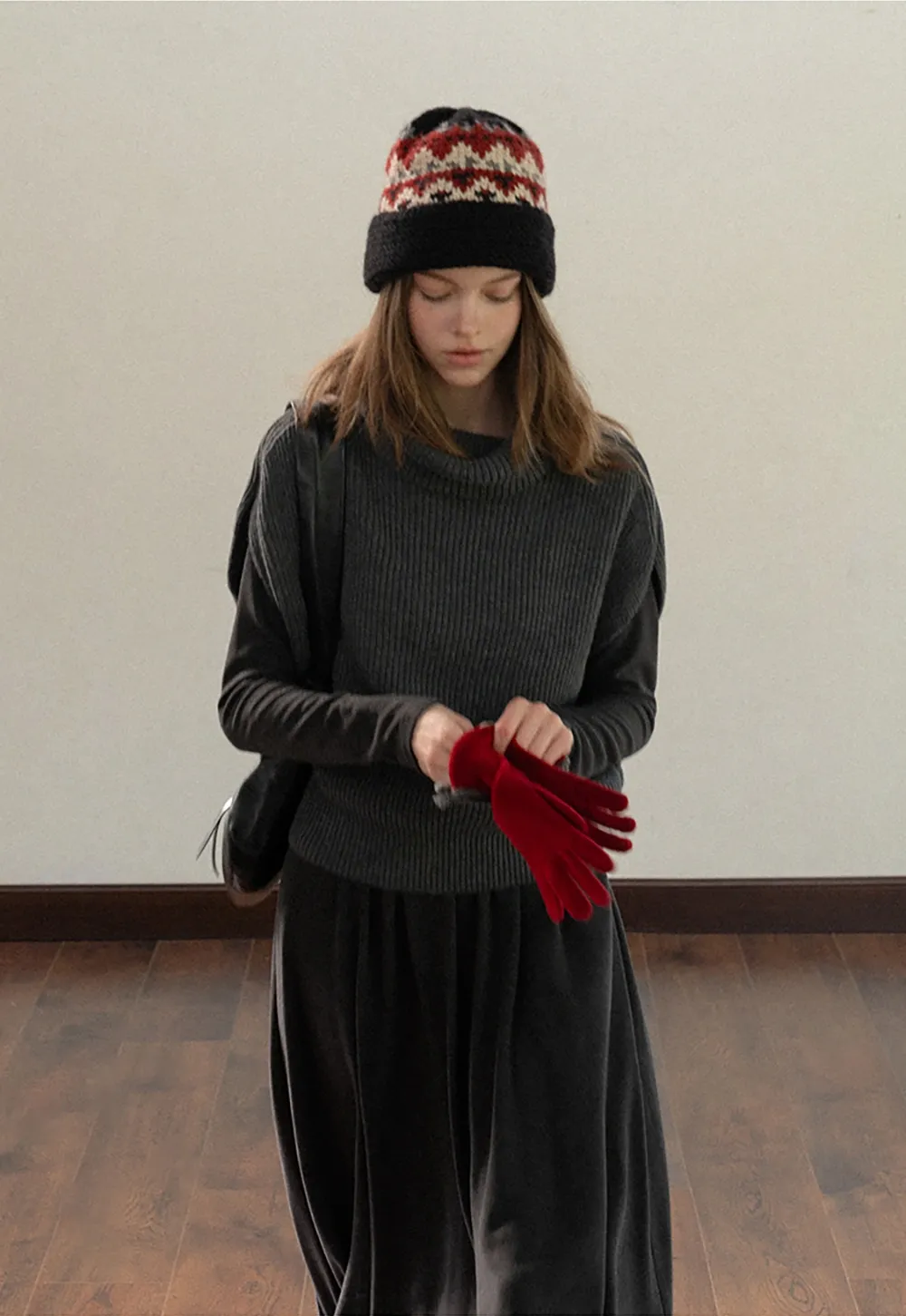 Women Knit Turtleneck Shawl and Long Sleeve Dress