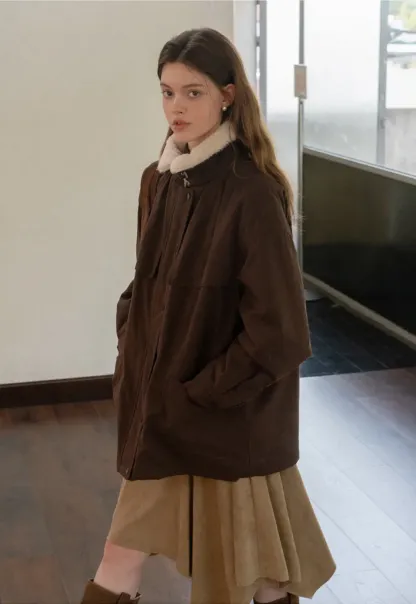 Faux Shearling Collar Utility Jacket