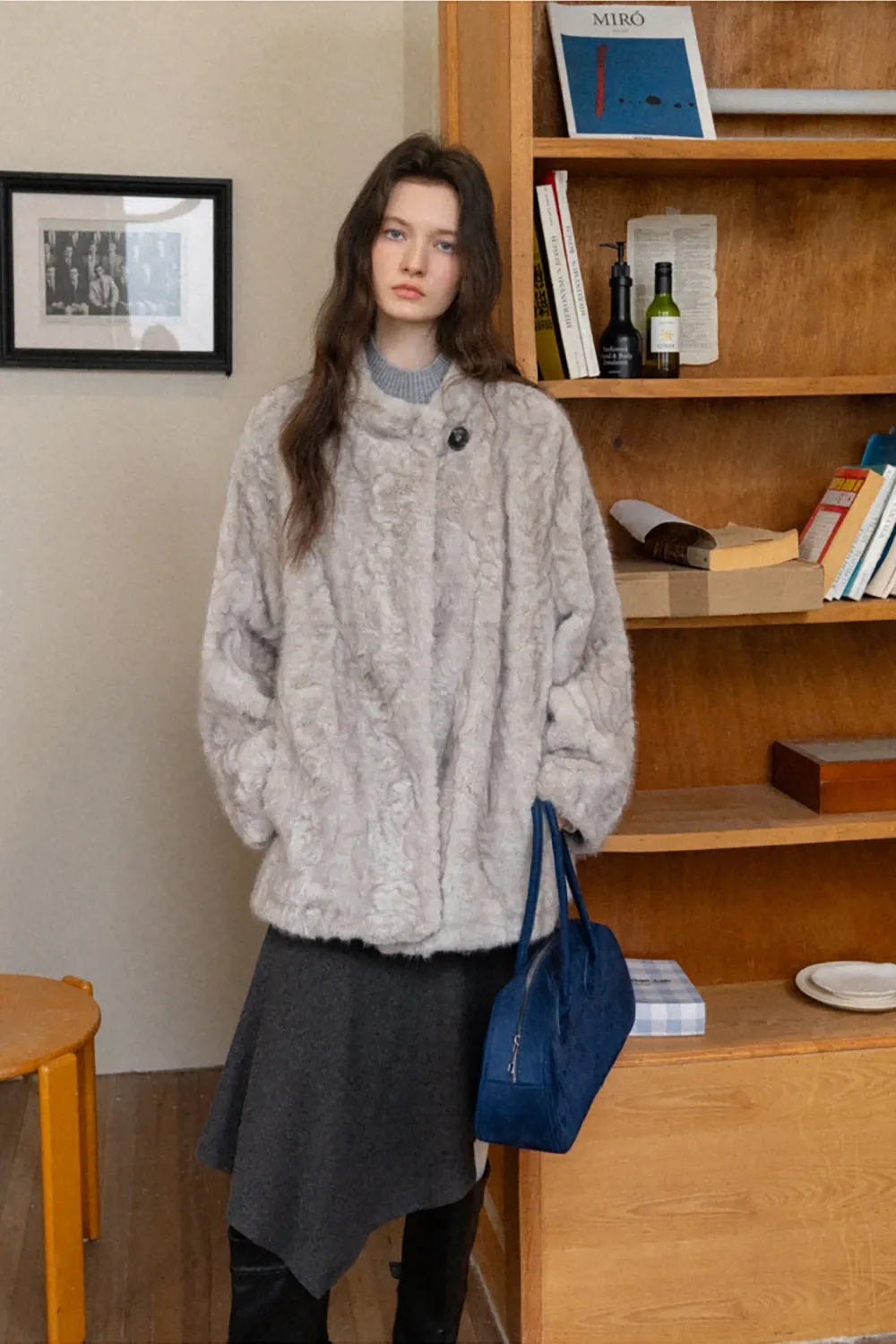 Chic Faux Fur Leather Jacket