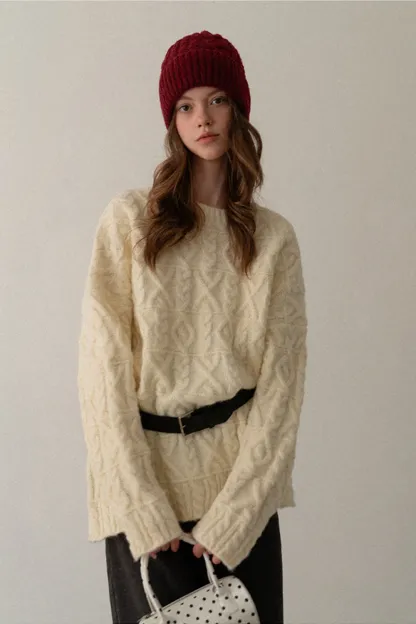 Cable Knit Diamond Pattern Sweater