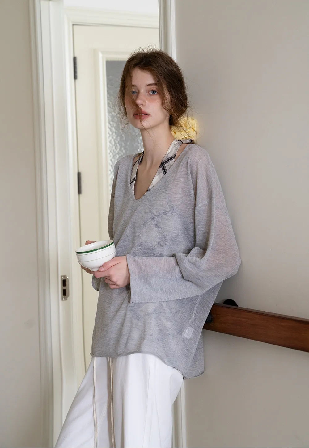 Soft V-Neck Long Sleeve Tee