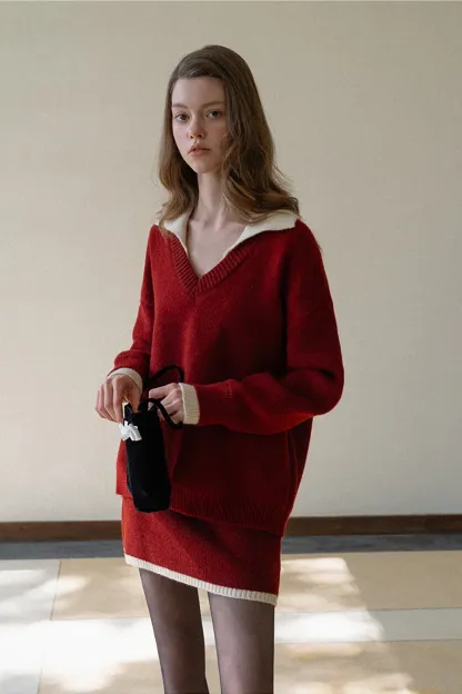 Cozy Knit Sweater and Skirt Set