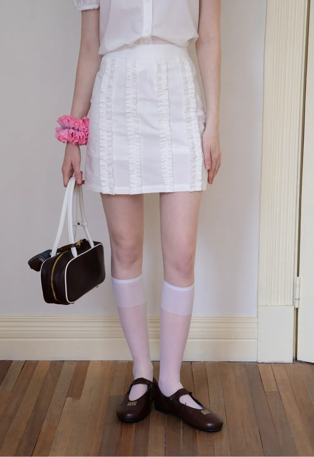 Women’s White Ruffled Skirt