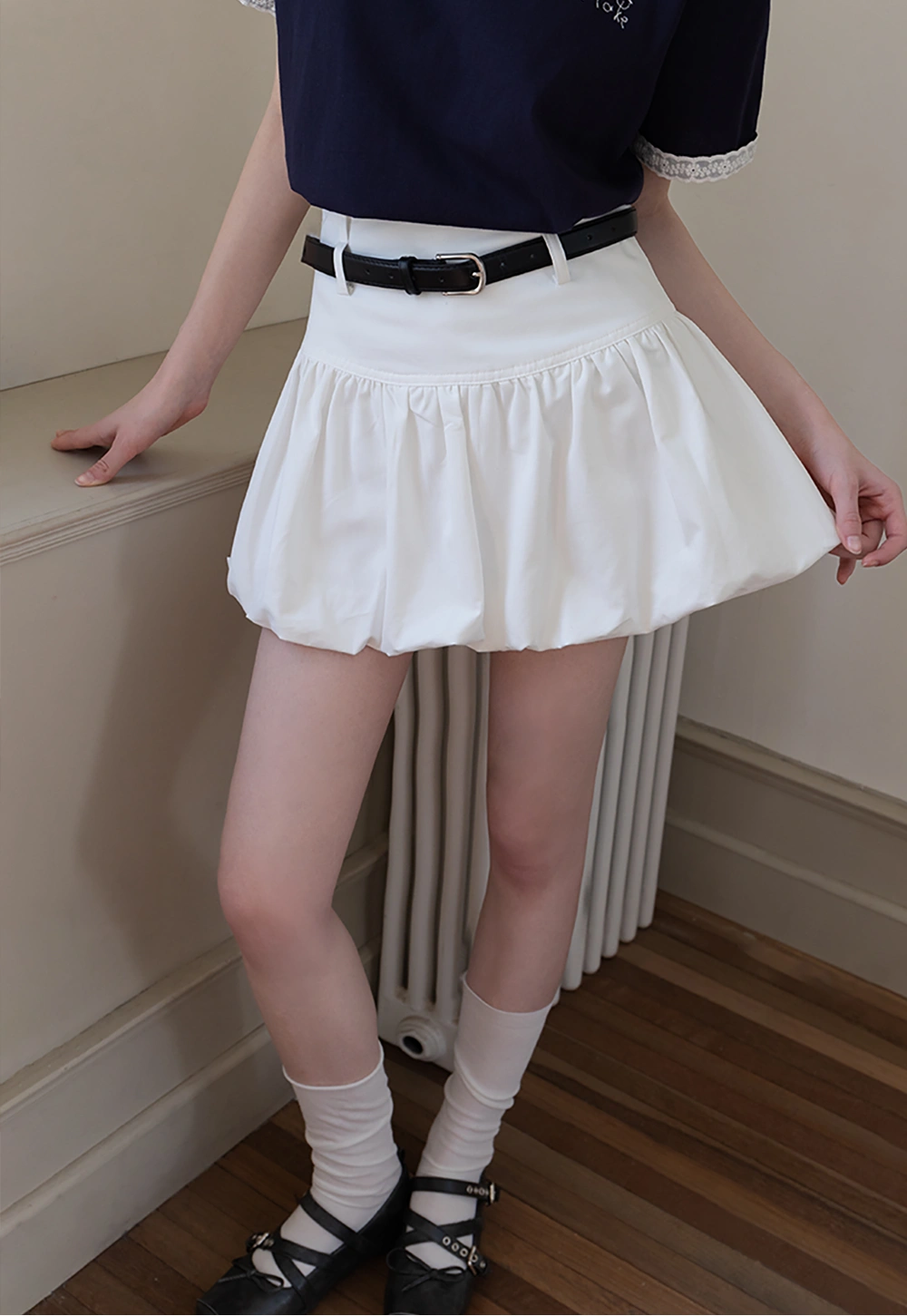 Ruffled Skirt with Belt for Women
