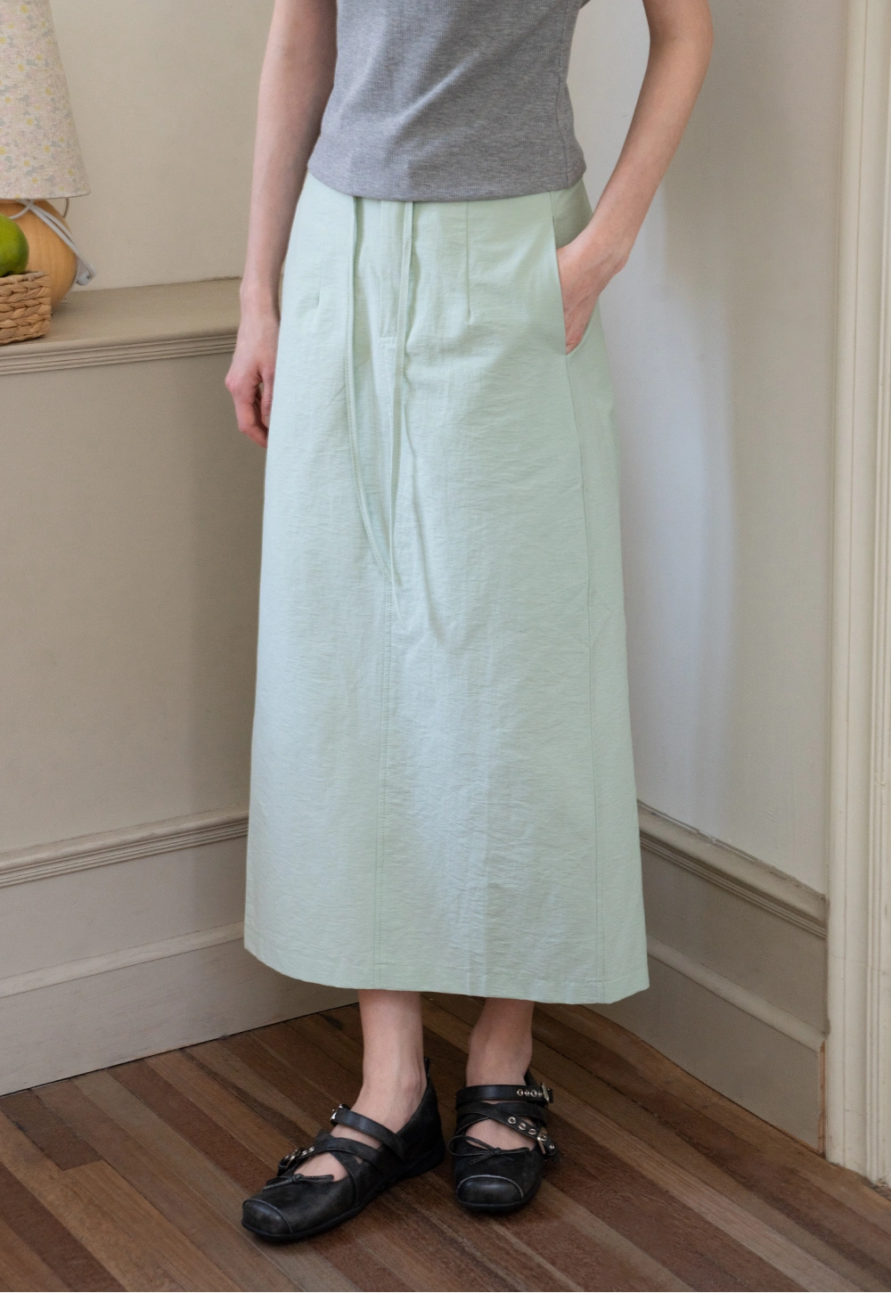 Women's Drawstring Midi Skirt