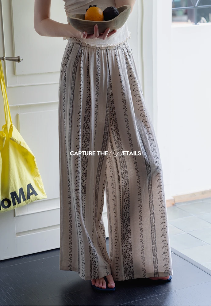 Women’s Boho Stripe Wide-Leg Palazzo Pants