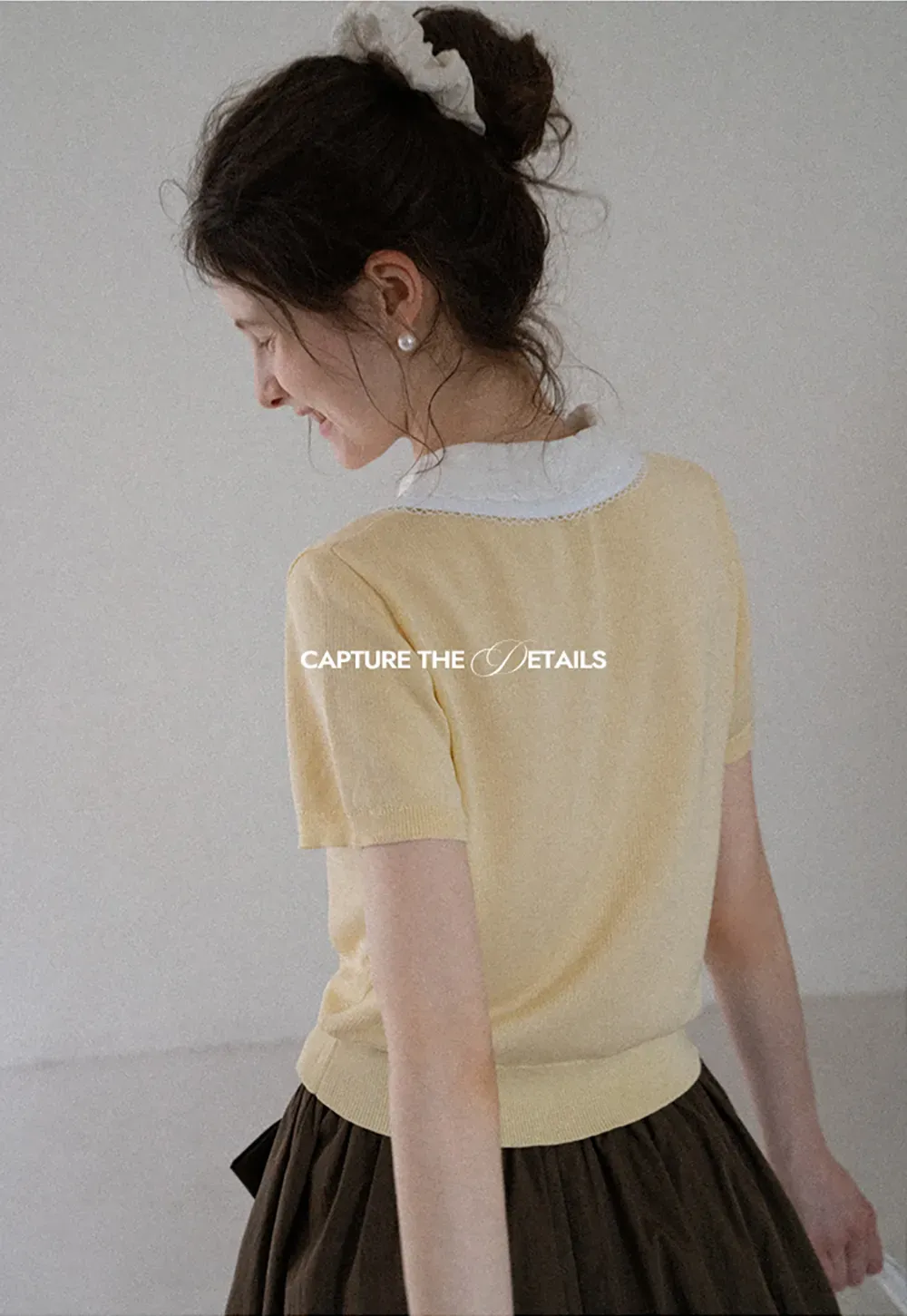 Contrast Peter Pan Collar Knit Top
