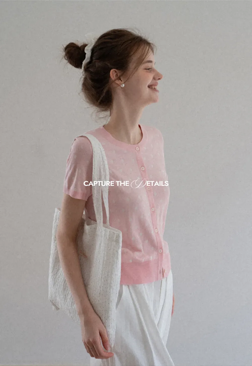 Women's Ruched Button Front Knit Top