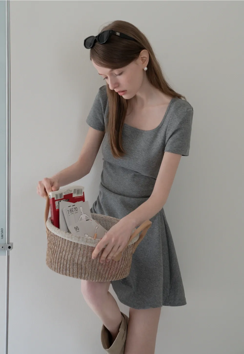 Women's Square Neck Fit and Flare Mini Dress
