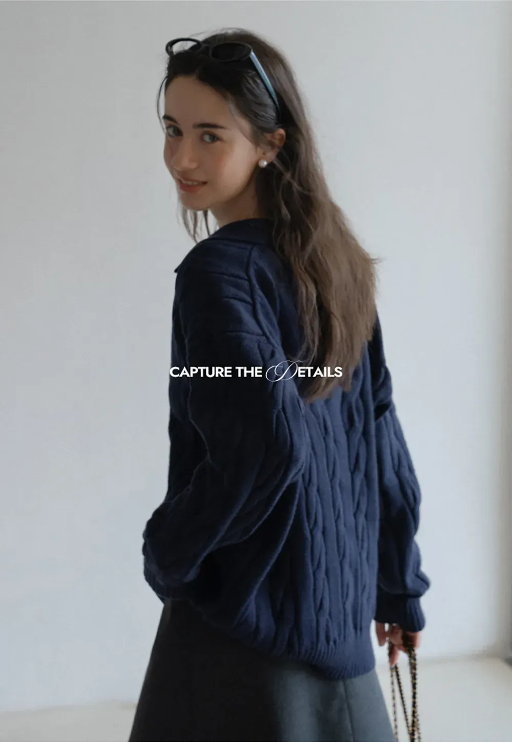 Cable Knit Polo Sweater