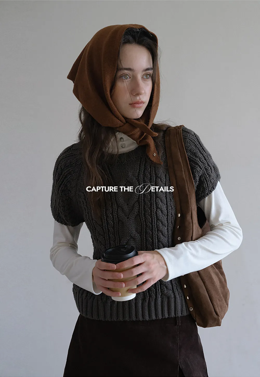 Cable Knit Sleeveless Sweater