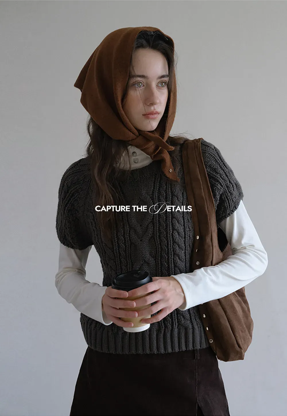 Cable Knit Sleeveless Sweater