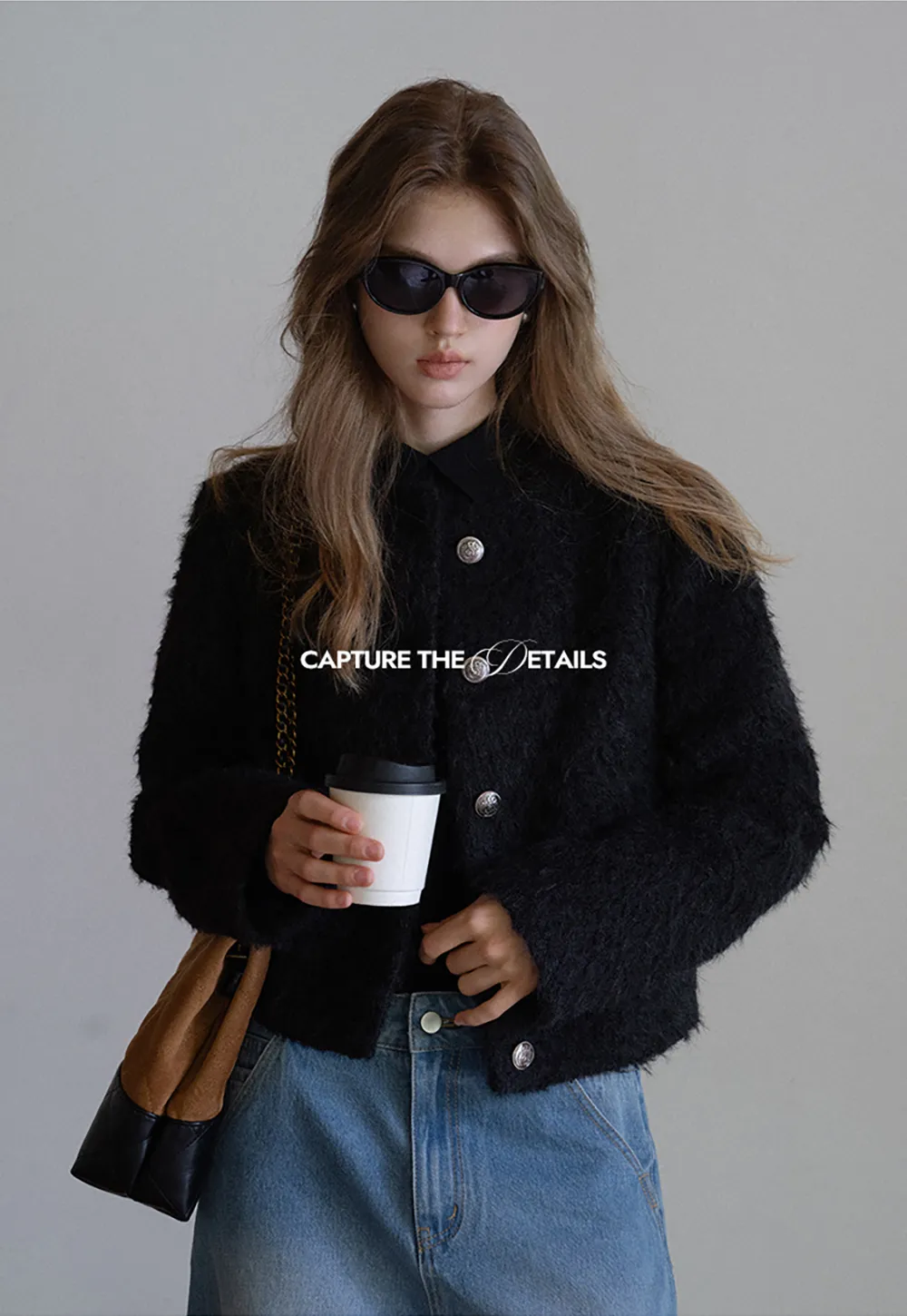 Fuzzy Button Up Jacket