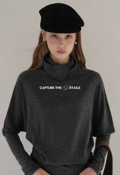 Striped High Neck Relaxed Fit Top