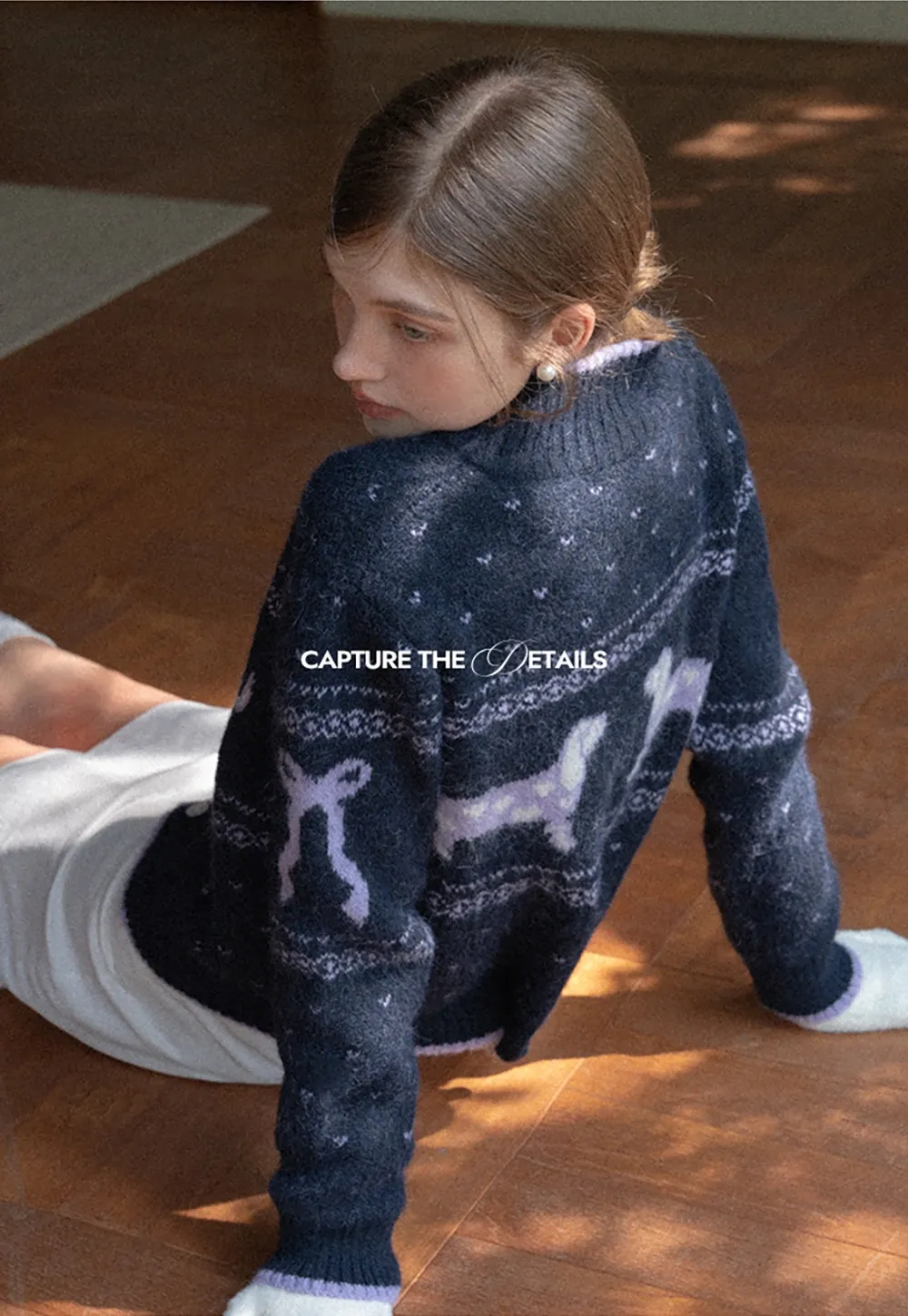 Dog Pattern Knit Cardigan