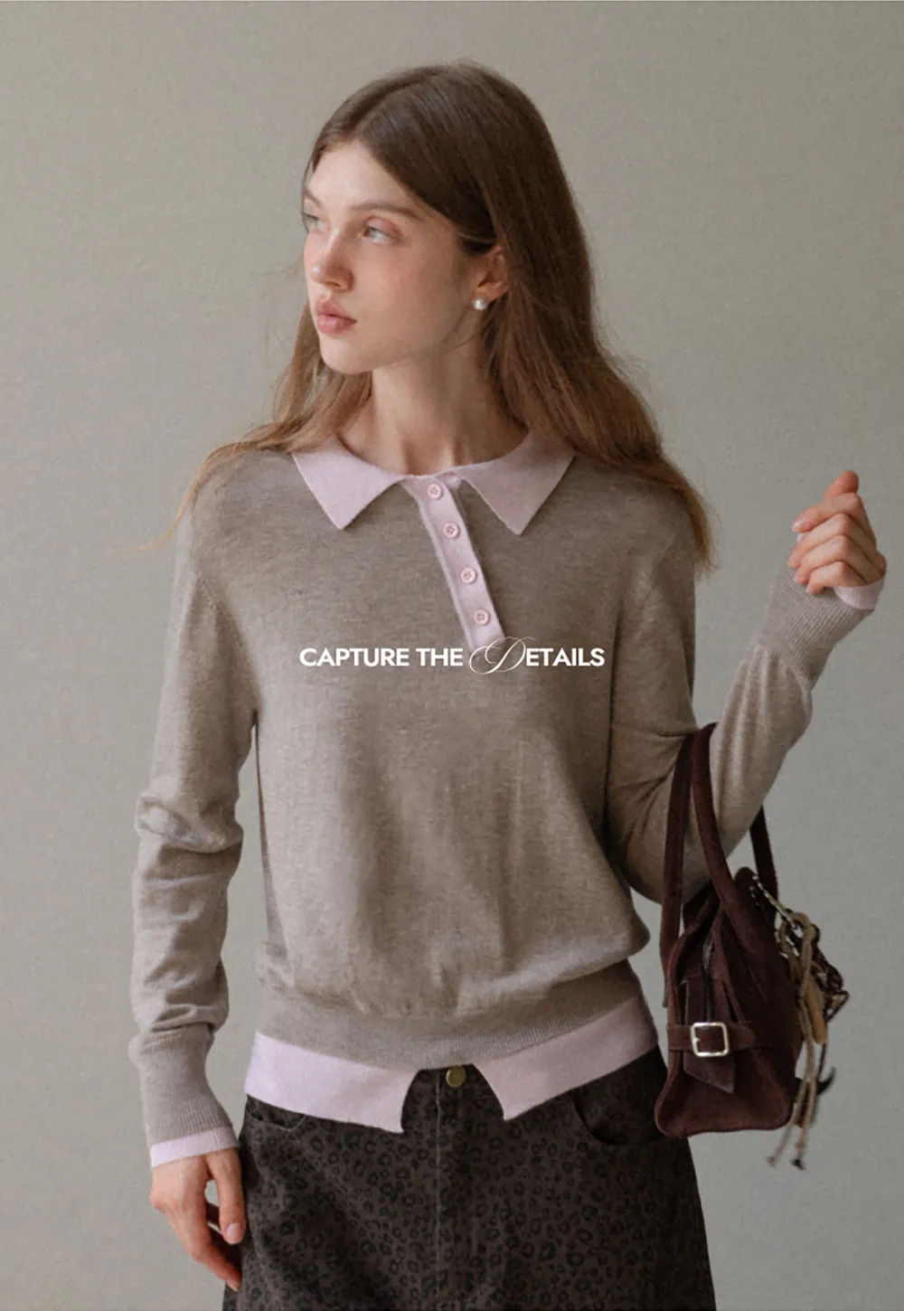 Contrast Collar Knit Top