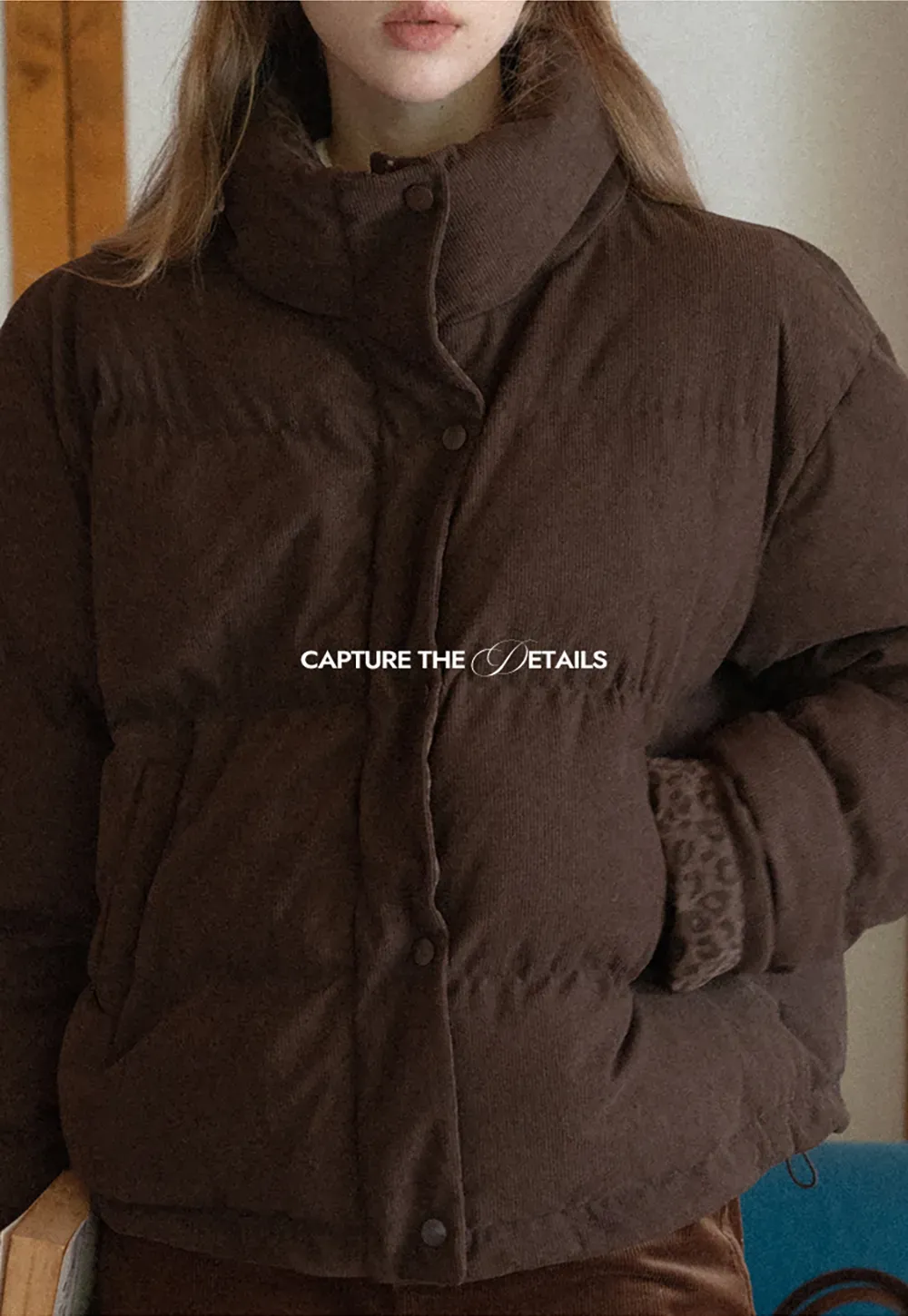 Short Puffer Jacket with High Neck