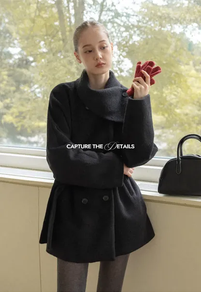 Belted Double Breasted Wool Coat