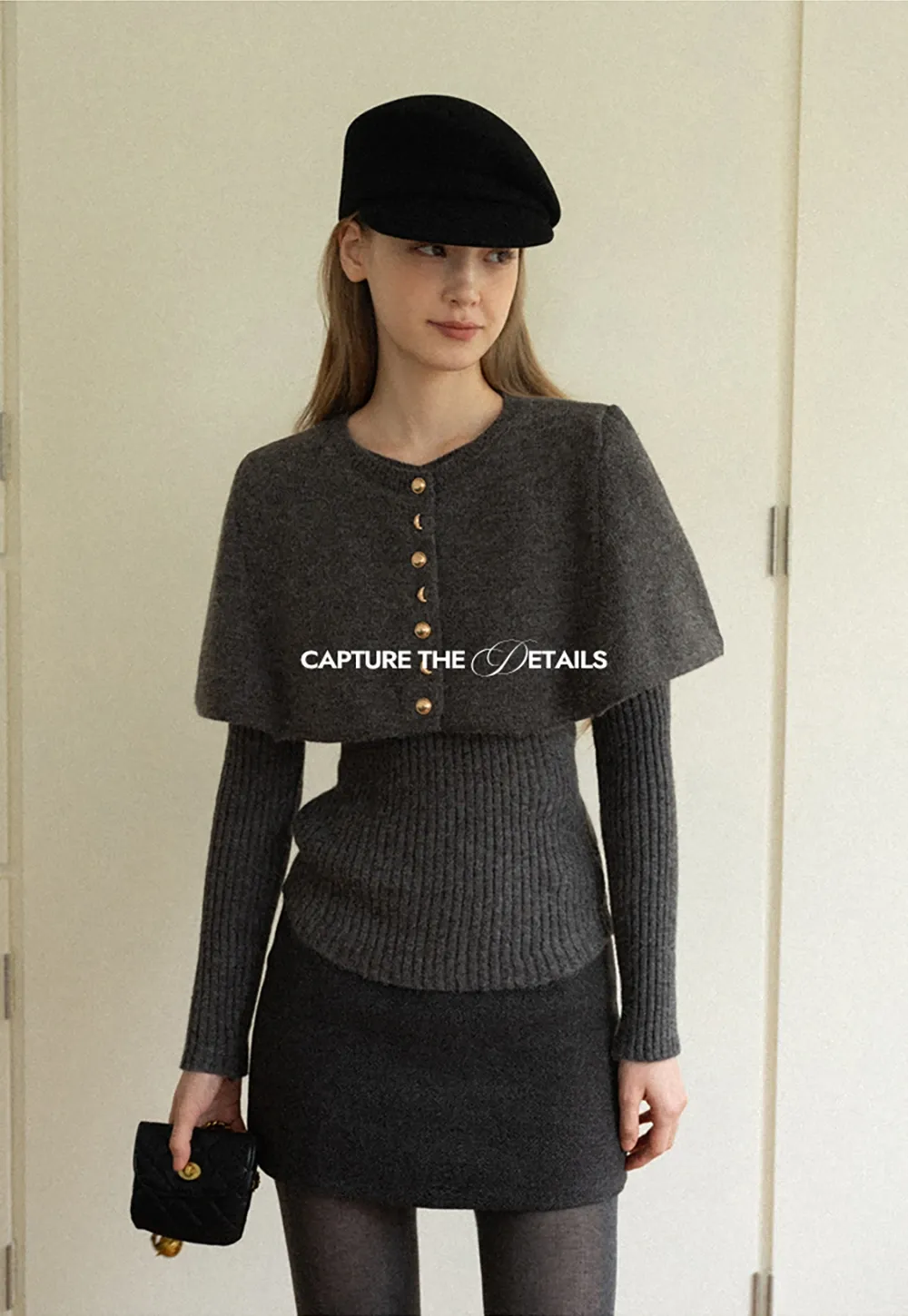 High-Waisted A-Line Wool Skirt