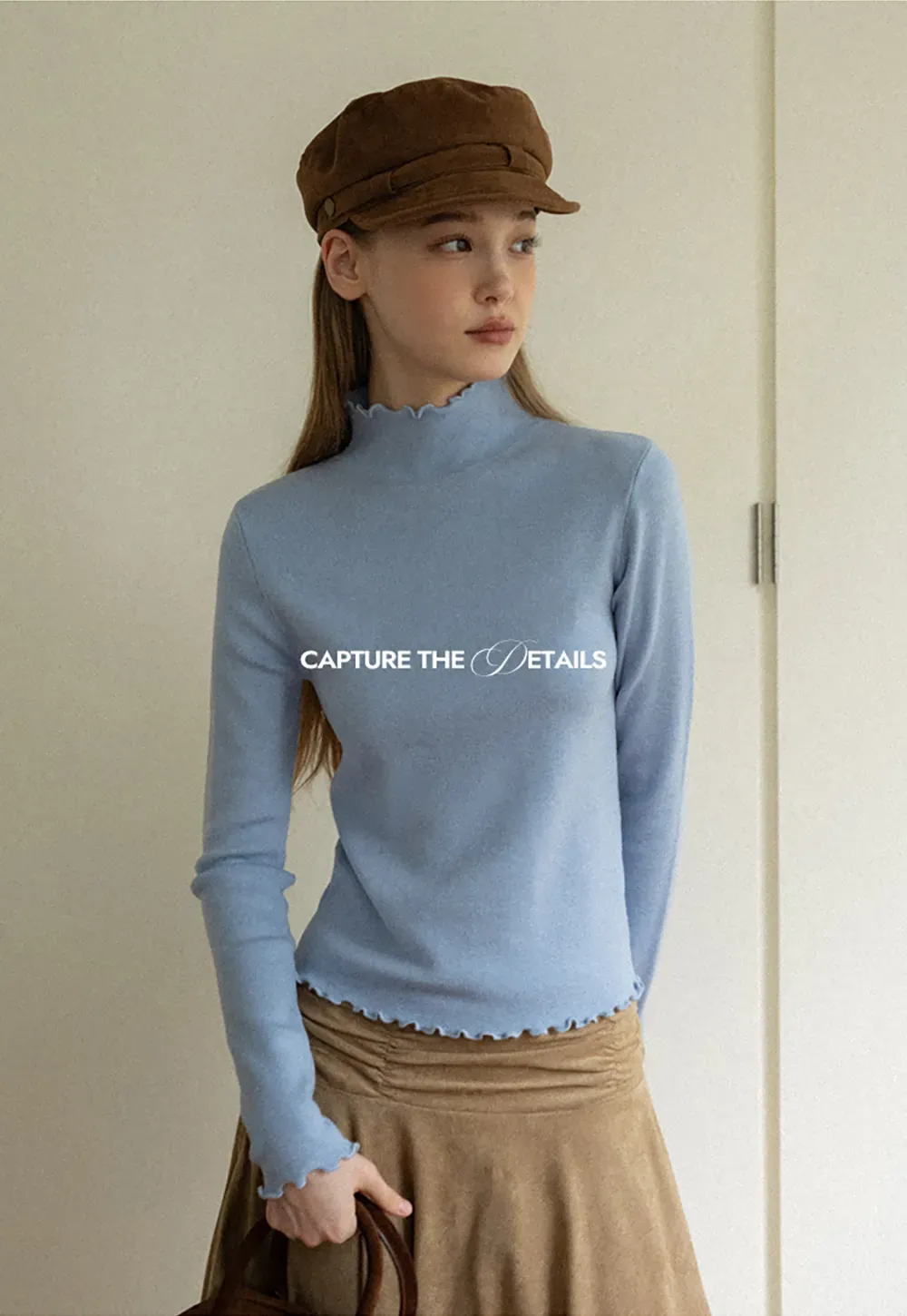 Ruched Waist Asymmetric Midi Skirt