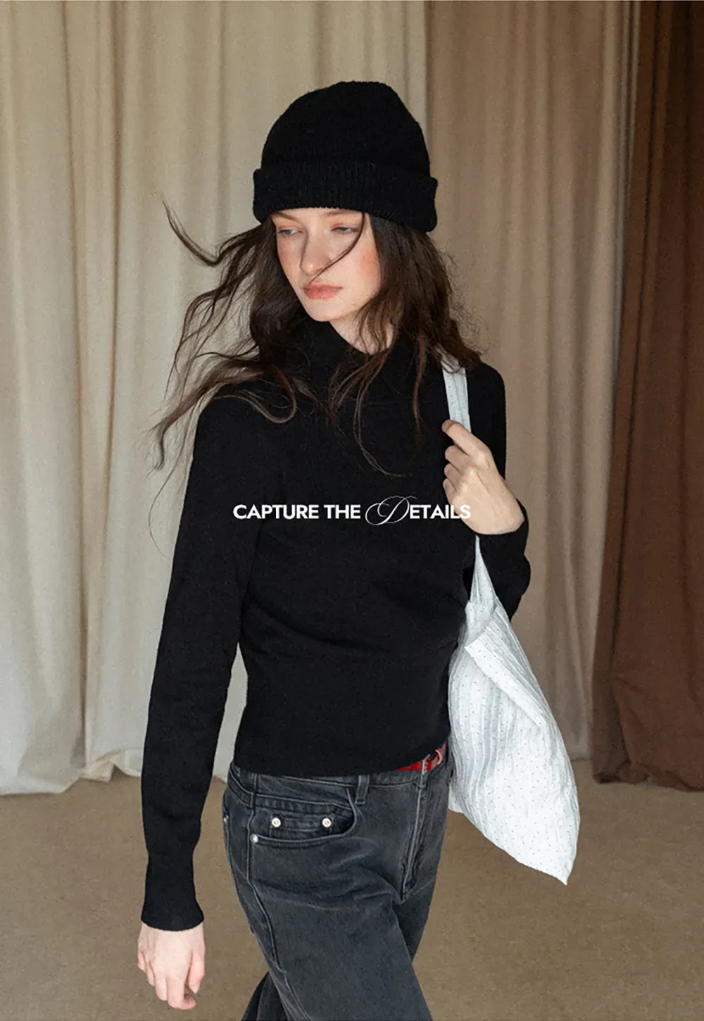 Collar Detail Knit Sweater with Side Button Hem