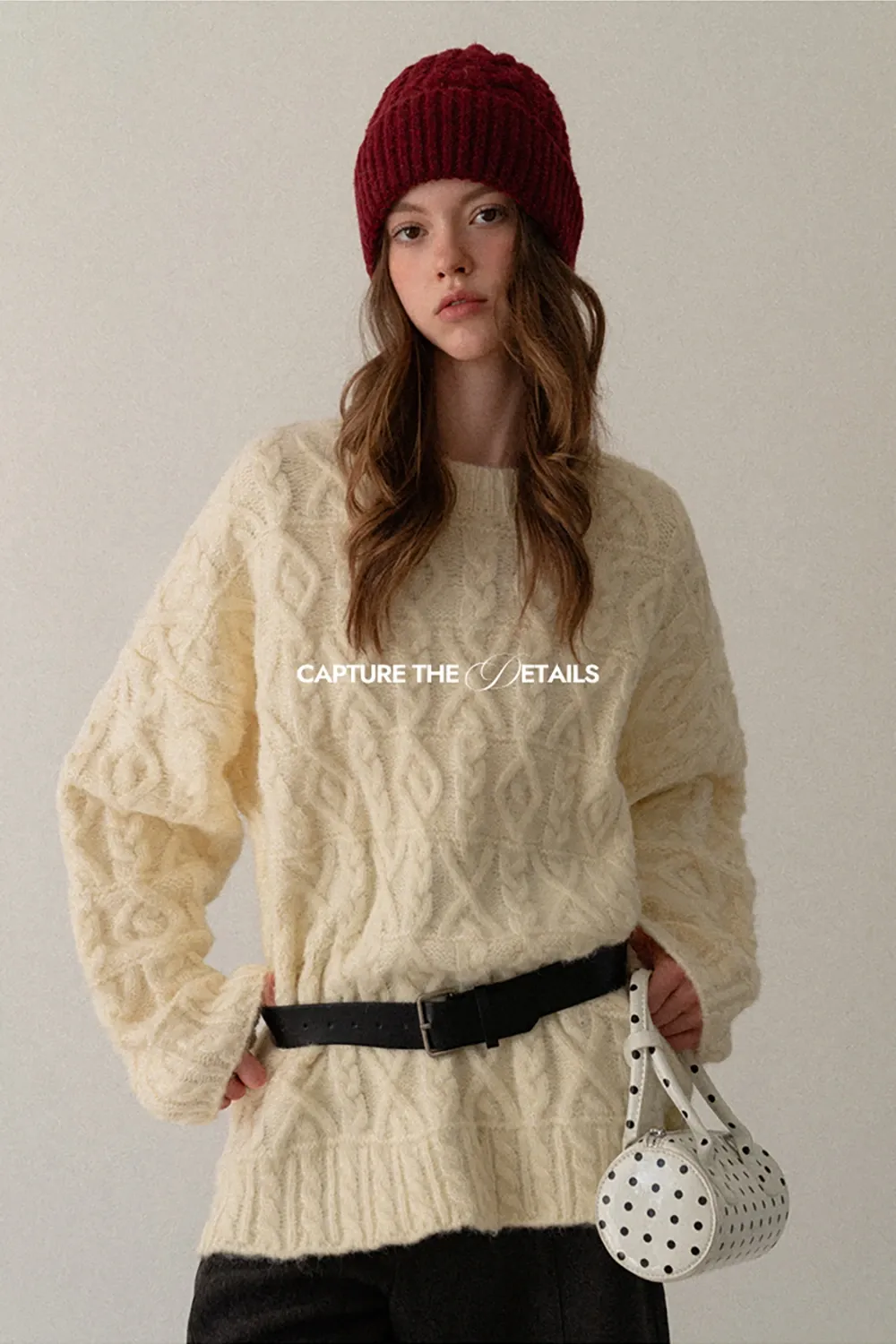 Cable Knit Diamond Pattern Sweater