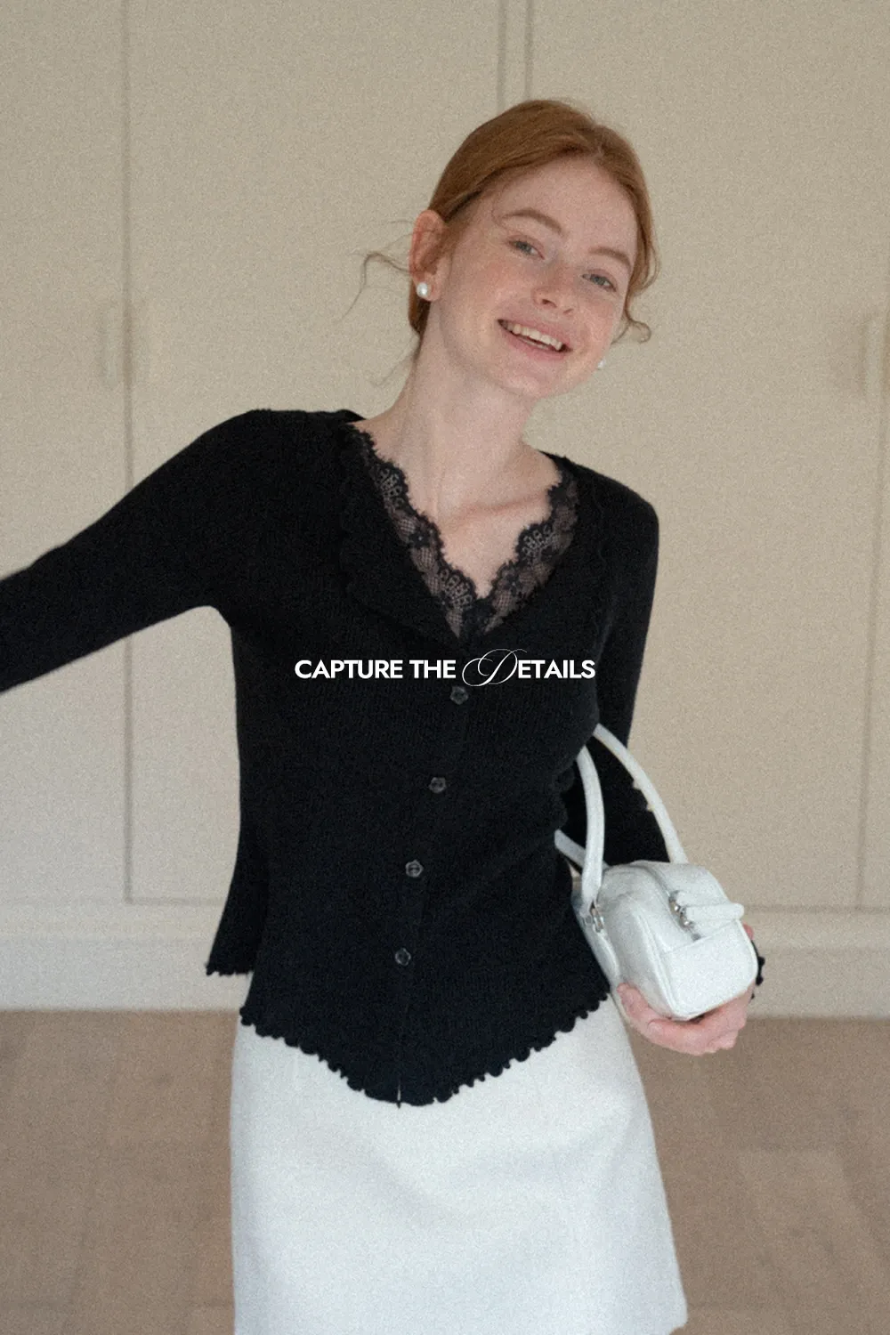 Lace Trim Ribbed Knit Top