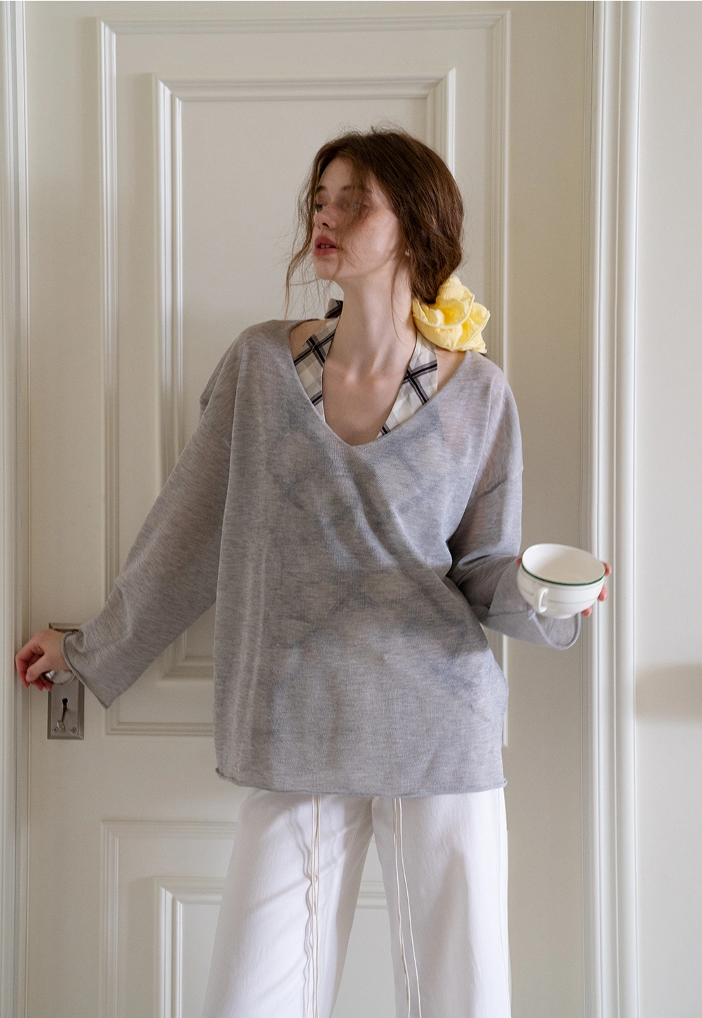 Soft V-Neck Long Sleeve Tee