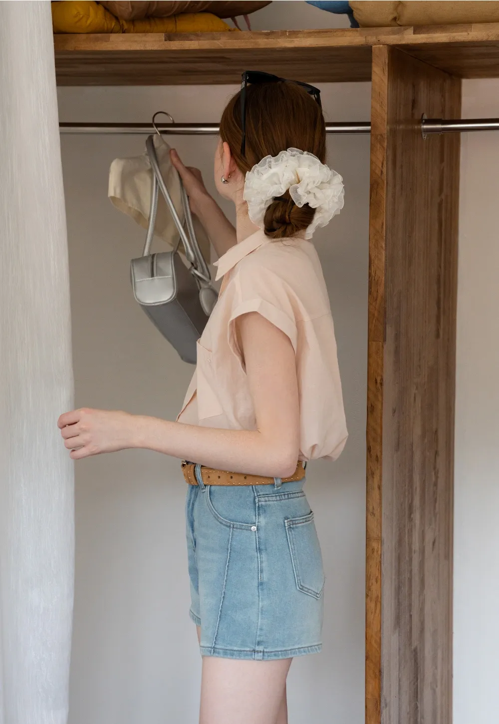 Cap Sleeve Button-Down Shirt