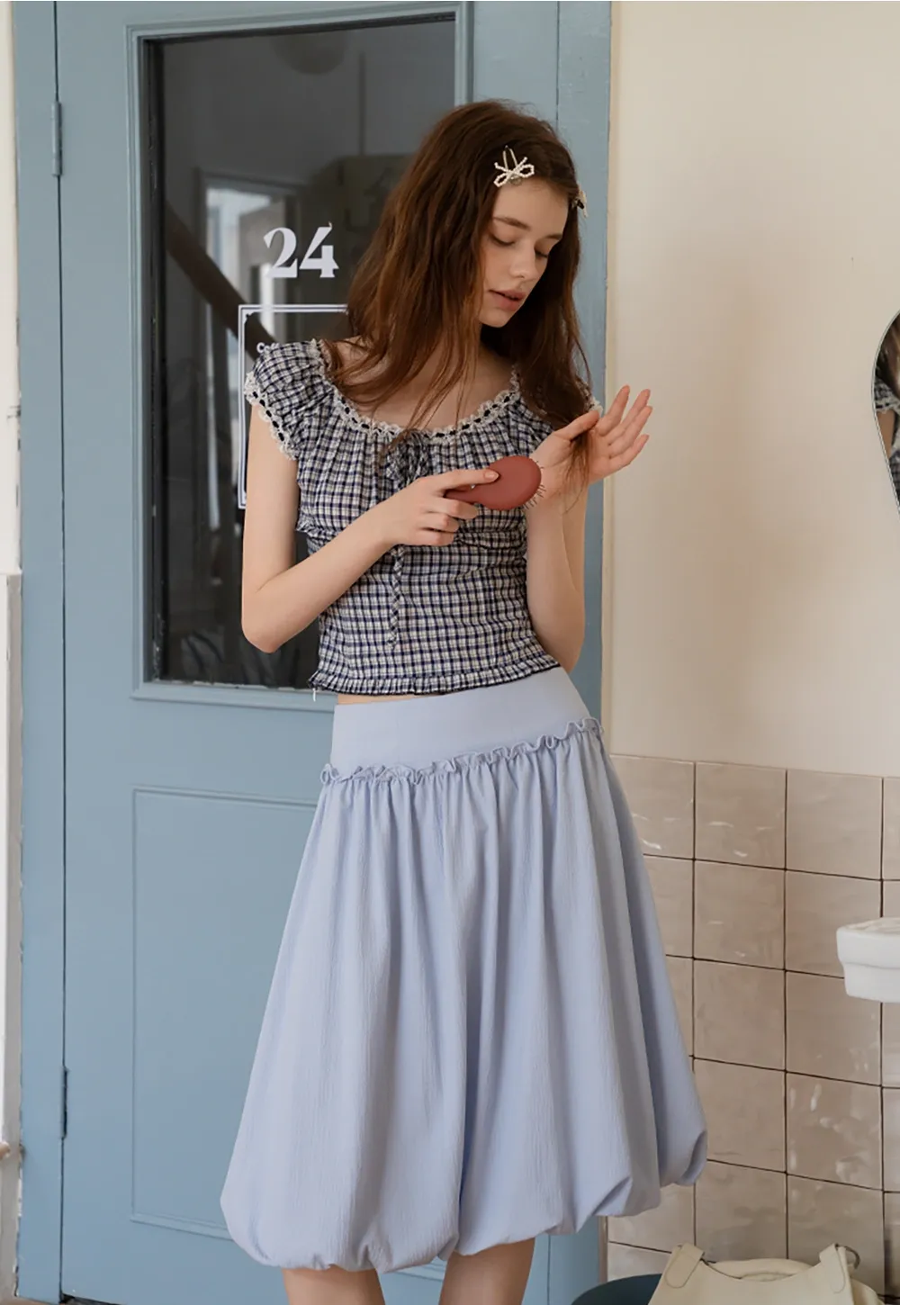Balloon Hem Skirt