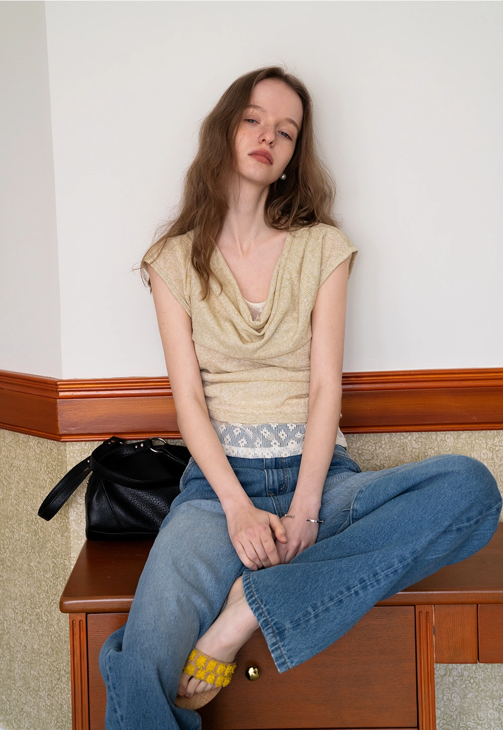 Women's High Waist Vintage Wide Leg Jeans