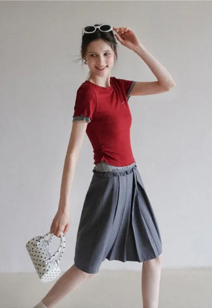 Women's Layered Look Short Sleeve T-Shirt