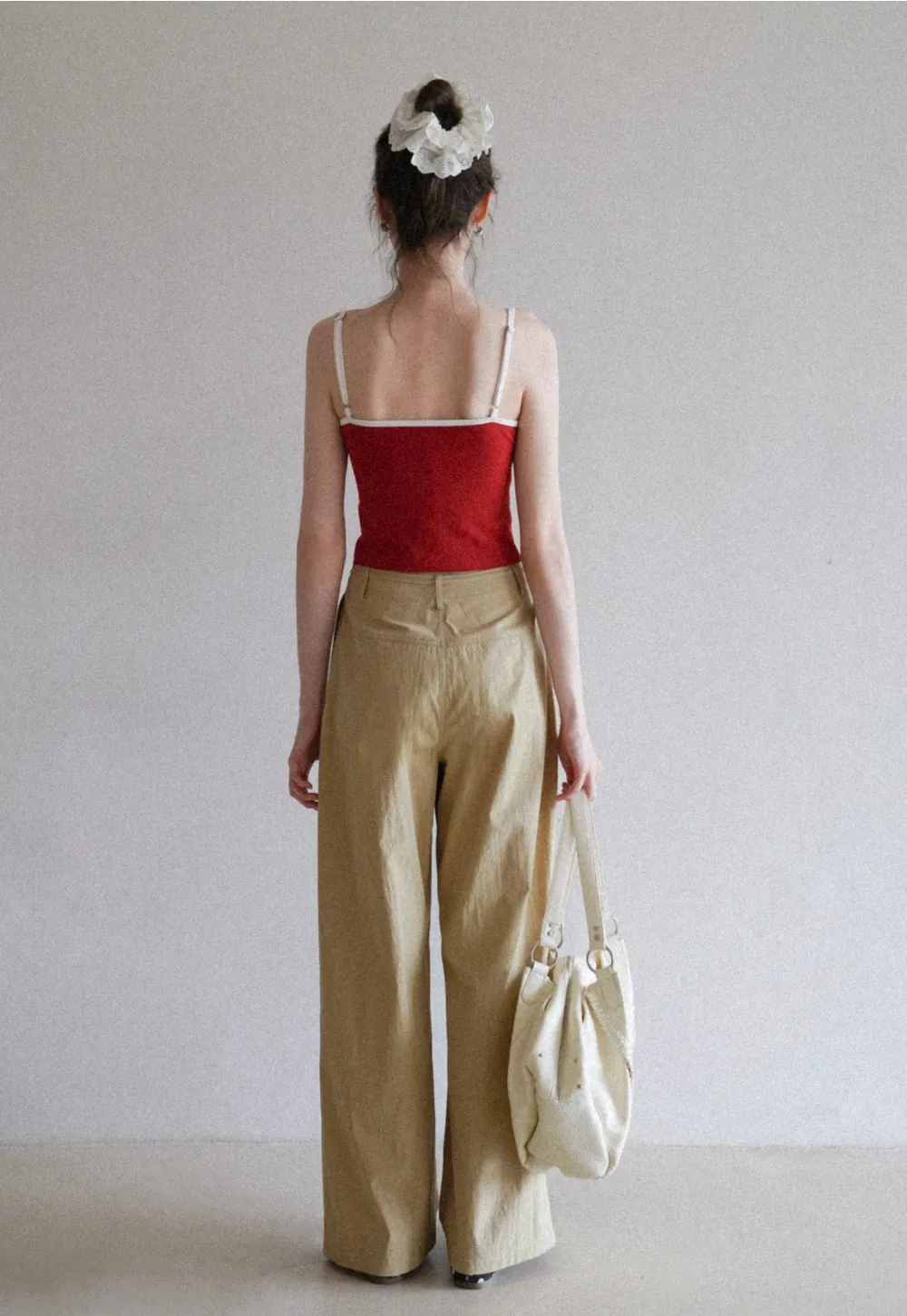 Women's High Waist Wide Leg Pants with Drawstring