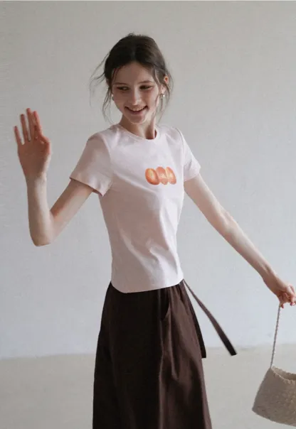 Women’s Cute Bread Print Graphic T-Shirts